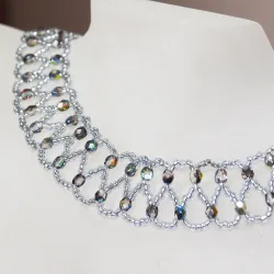 Necklace - Dentelle Roshan - Necklace - Laiton argenté